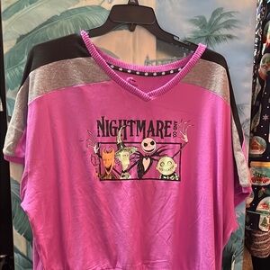 WOMEN'S Disney NIGHTMARE BEFORE CHRISTMAS Sleepwear TEE Size 3X with Tags